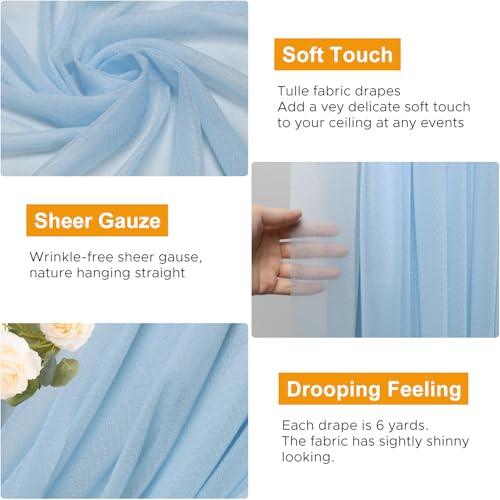 Sheer Chiffon Wedding Arch Drapes for Ceremony and Party Decor