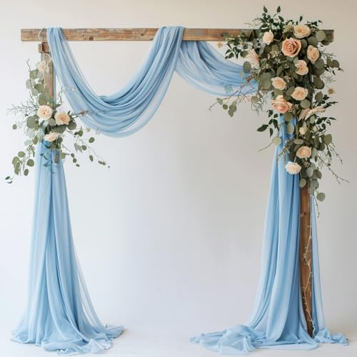 Sheer Chiffon Wedding Arch Drapes for Ceremony and Party Decor