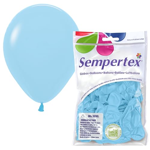 Sempertex Round Pastel Matte Blue Balloons, Latex, 5 Inch, 50 Pcs