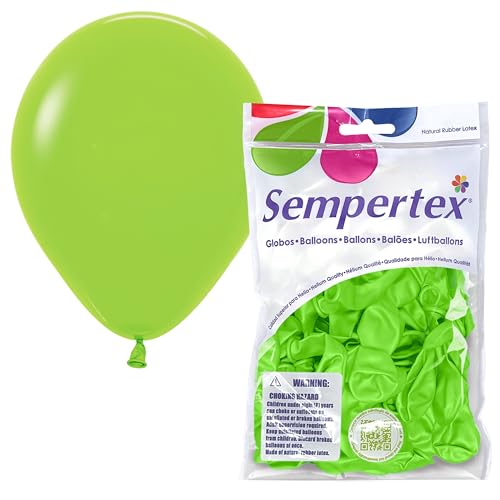 Sempertex Round Neon Green Balloons, Latex, 5 Inch, 50 Pcs