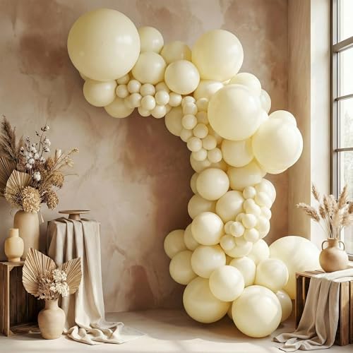 Sempertex Round Pastel Matte Yellow Balloons, Latex, 5 Inch, 50 Pcs
