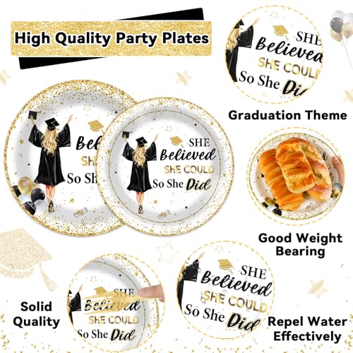Graduation Party Tableware Set with Plates and Napkins for Events