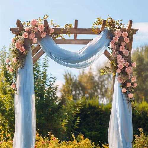 Sheer Chiffon Wedding Arch Drapes for Ceremony and Party Decor