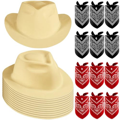Western Cowboy Hats with Bandanas for Party Photo Props