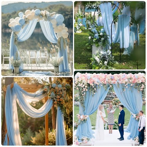 Sheer Chiffon Wedding Arch Drapes for Ceremony and Party Decor