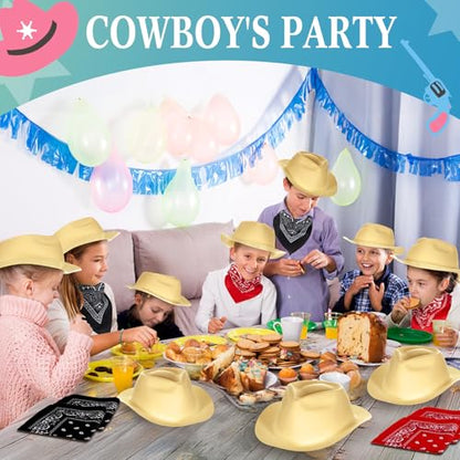 Western Cowboy Hats with Bandanas for Party Photo Props