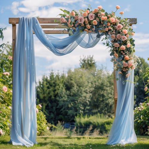 Sheer Chiffon Wedding Arch Drapes for Ceremony and Party Decor