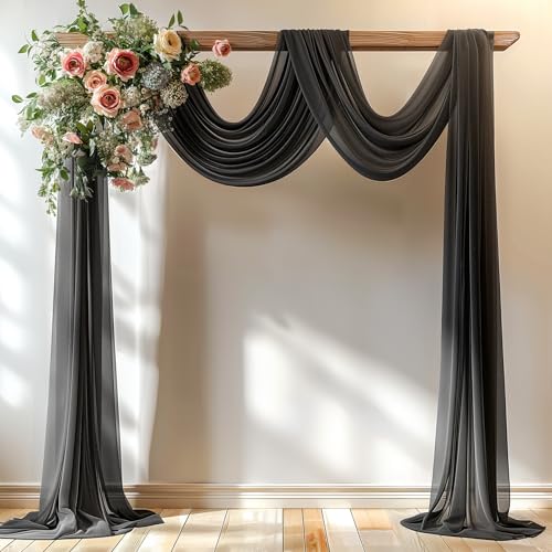 Sheer Wedding Arch Draping Fabric Curtains for Ceremony and Party Decor