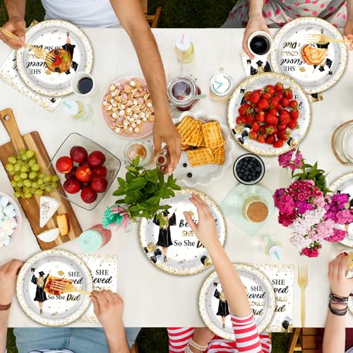 Graduation Party Tableware Set with Plates and Napkins for Events