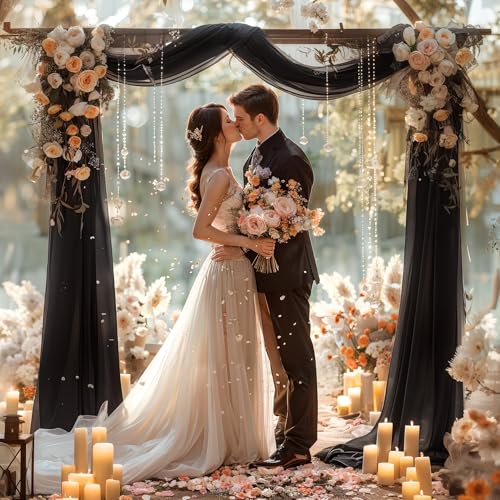 Sheer Wedding Arch Draping Fabric Curtains for Ceremony and Party Decor