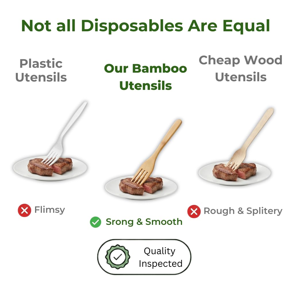 Pre Rolled Napkin and Bamboo Cutlery Set