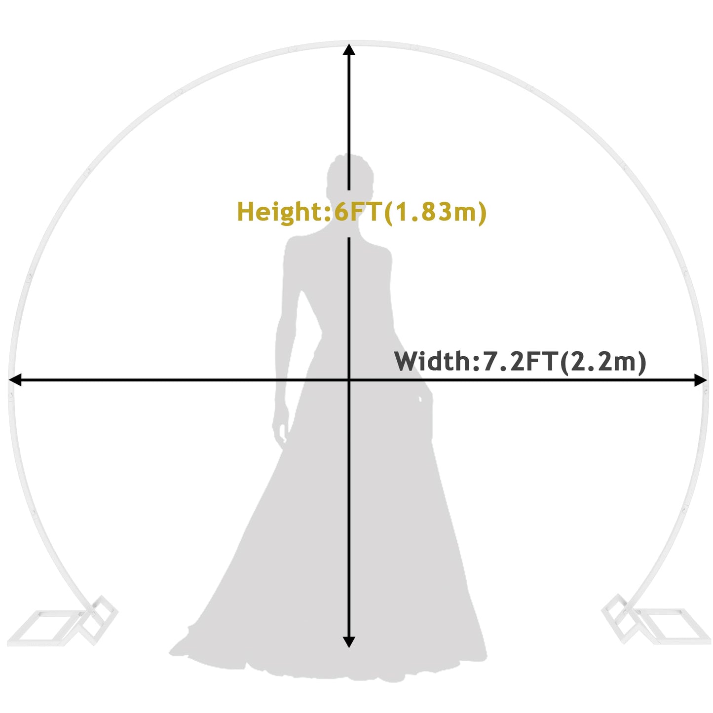 Gold Round Wedding Arch Backdrop Stand for Floral and Party Decor