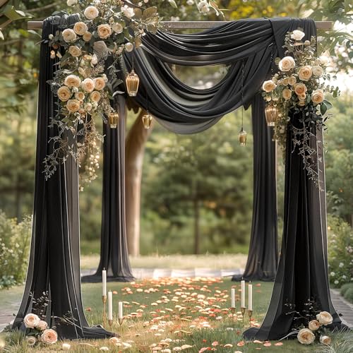 Sheer Wedding Arch Draping Fabric Curtains for Ceremony and Party Decor