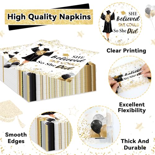 Graduation Party Tableware Set with Plates and Napkins for Events