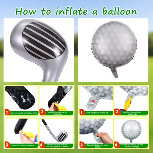 Golf Balloons Set for Sports Theme Birthday Party Decoration