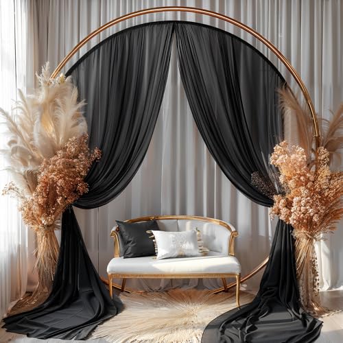 Sheer Wedding Arch Draping Fabric Curtains for Ceremony and Party Decor