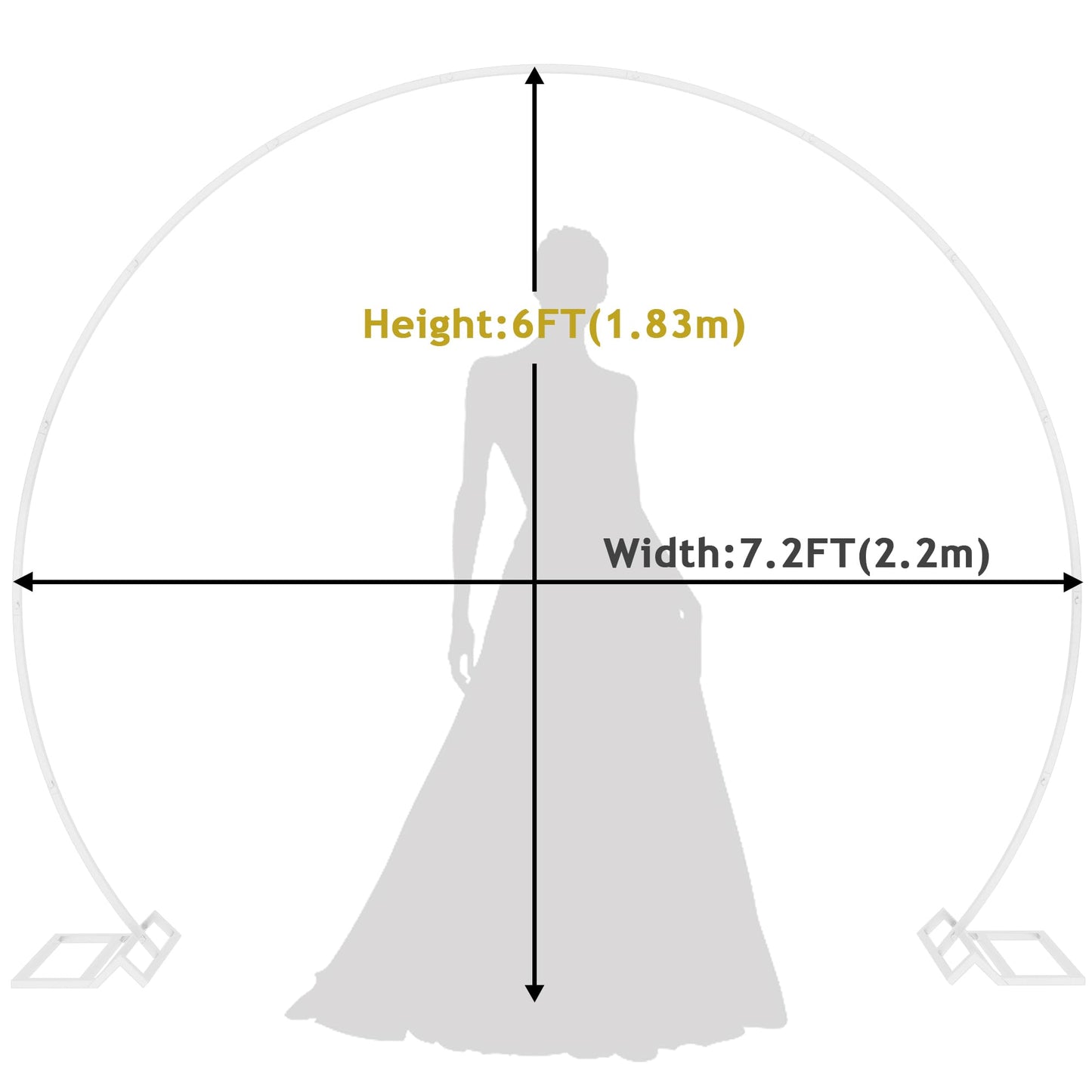 Round Metal Wedding Arch Backdrop Frame for Party Decorations