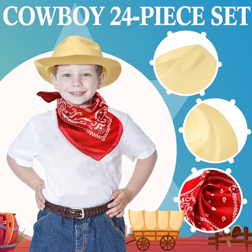 Western Cowboy Hats with Bandanas for Party Photo Props