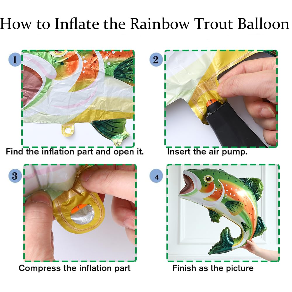 Trout Fish Foil Balloon for Fishing Theme Party Decoration