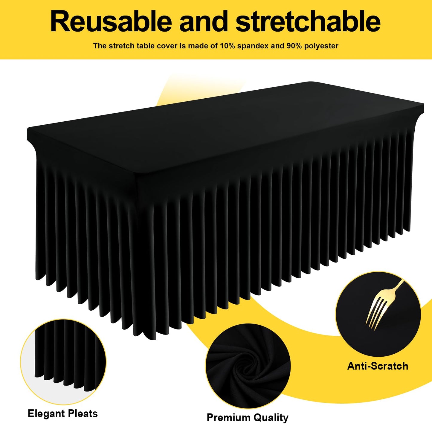 Stretch Fitted Tablecloth for Wedding, Banquet and Party Events