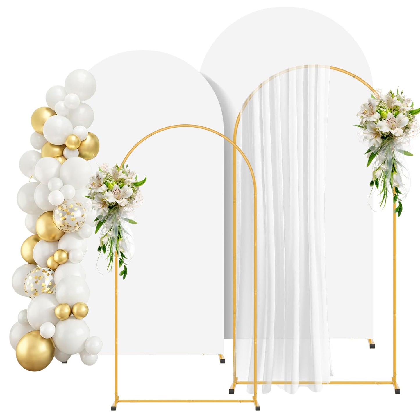 Gold Metal Arch Backdrop Stand for Wedding and Party Decorations