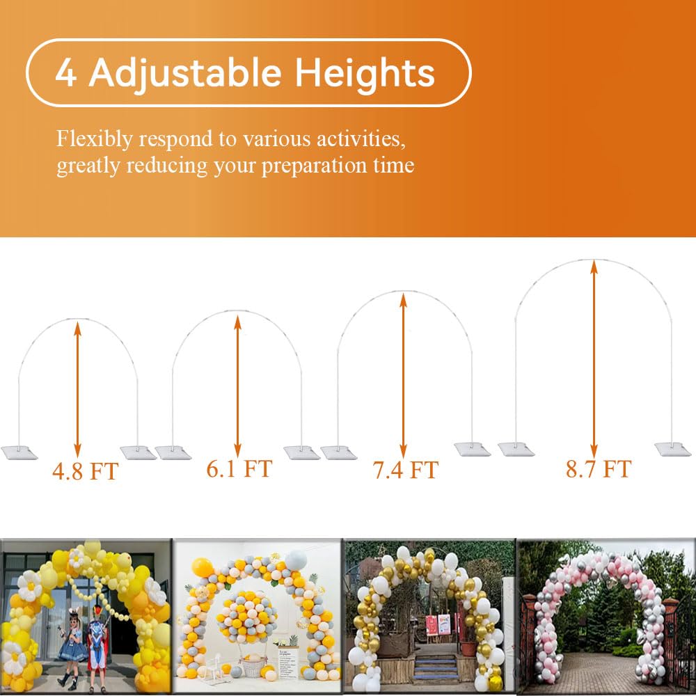 Metal Balloon Arch Stand Kit with Weighted Base for Party Decor