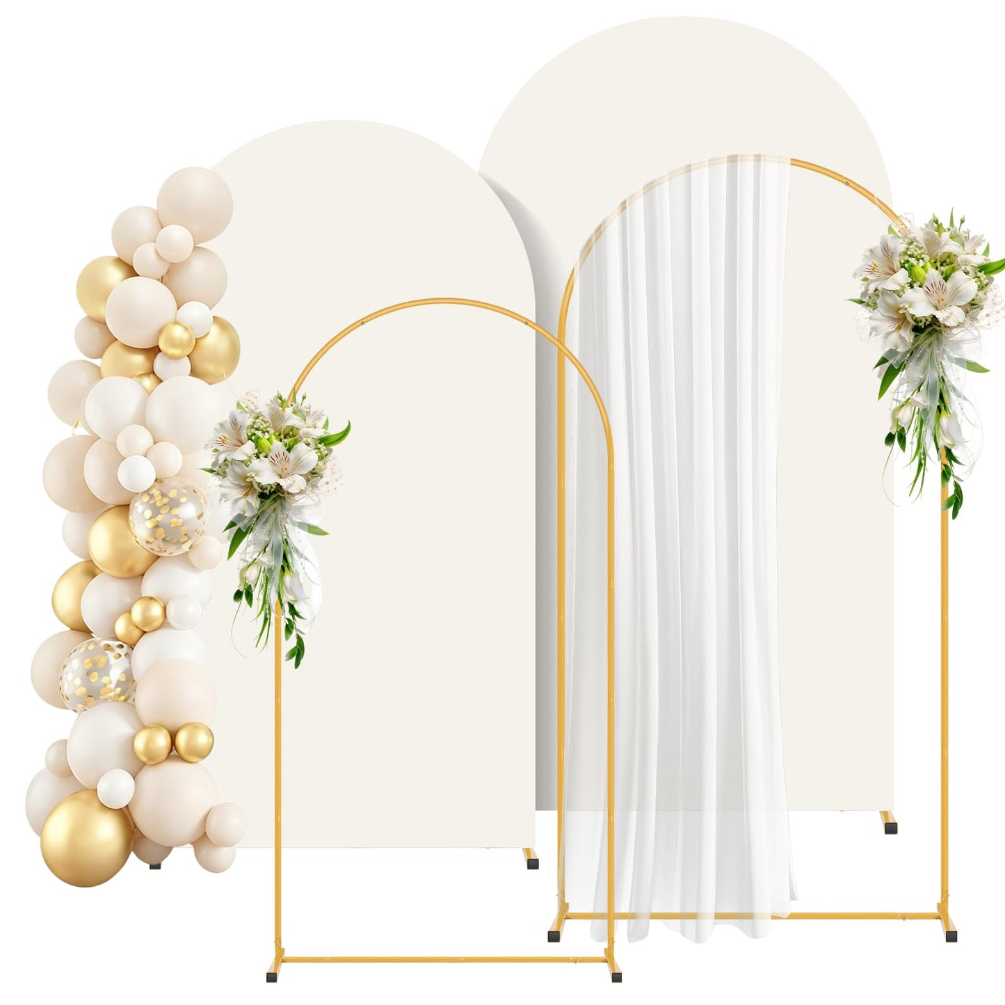 Gold Metal Arch Backdrop Stand for Wedding and Party Decorations