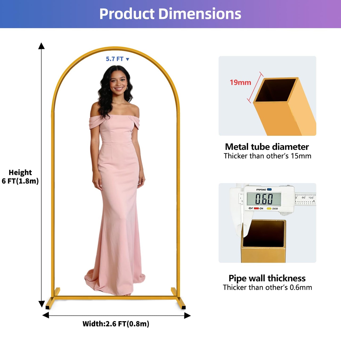 HEMMOTOP Metal Arch Backdrop Stand