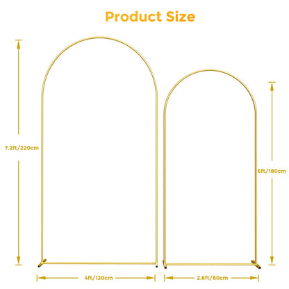 Gold Metal Wedding Arch Backdrop Stand Set for Party Decorations