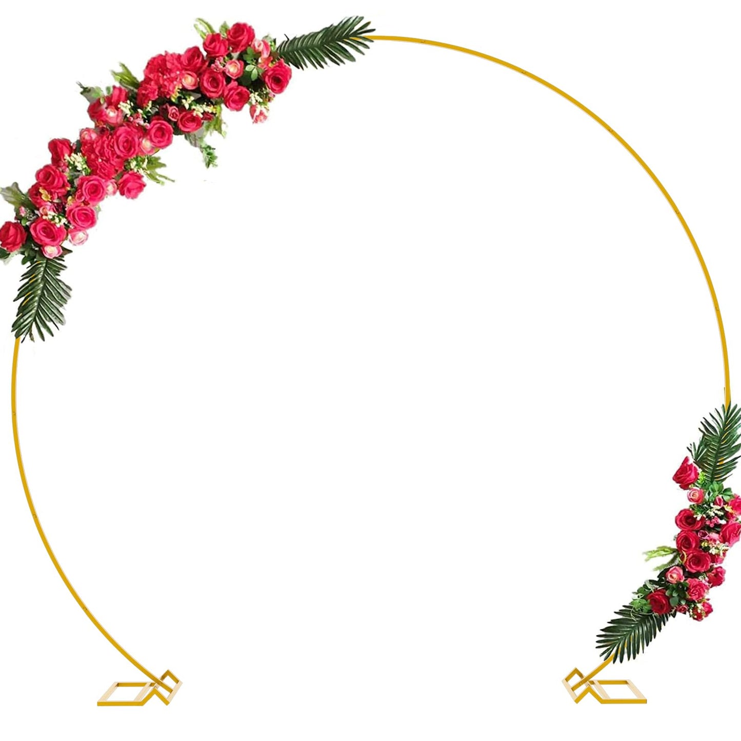 Gold Round Wedding Arch Backdrop Stand for Floral and Party Decor