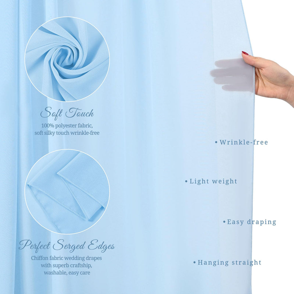 Chiffon Wedding Arch Drapes Fabric Panels for Ceremony Decor