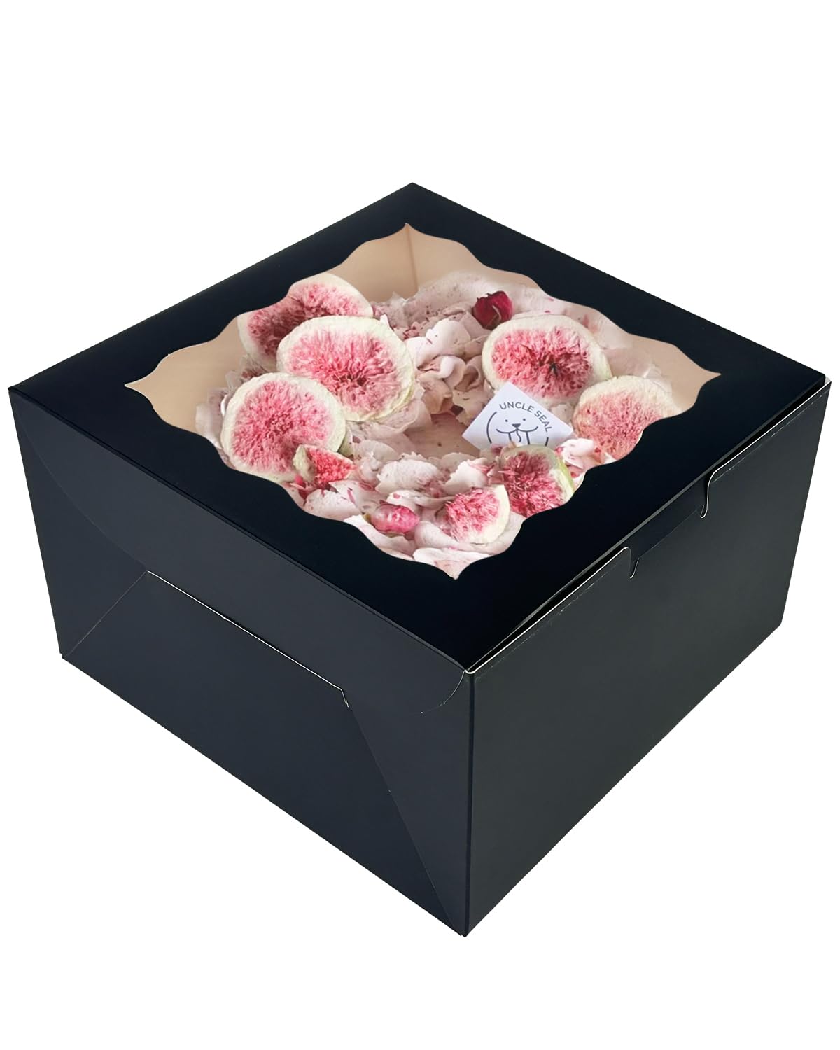 qiqee Cake Boxes 10x10x5 inch Bakery Box with Window 12packs Pastry Box