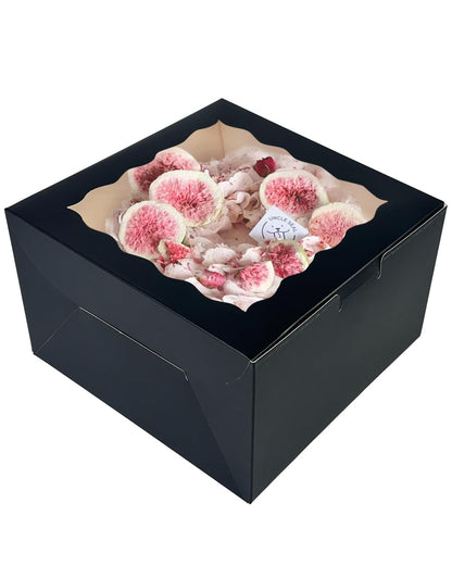 qiqee Cake Boxes 10x10x5 inch Bakery Box with Window 12packs Pastry Box