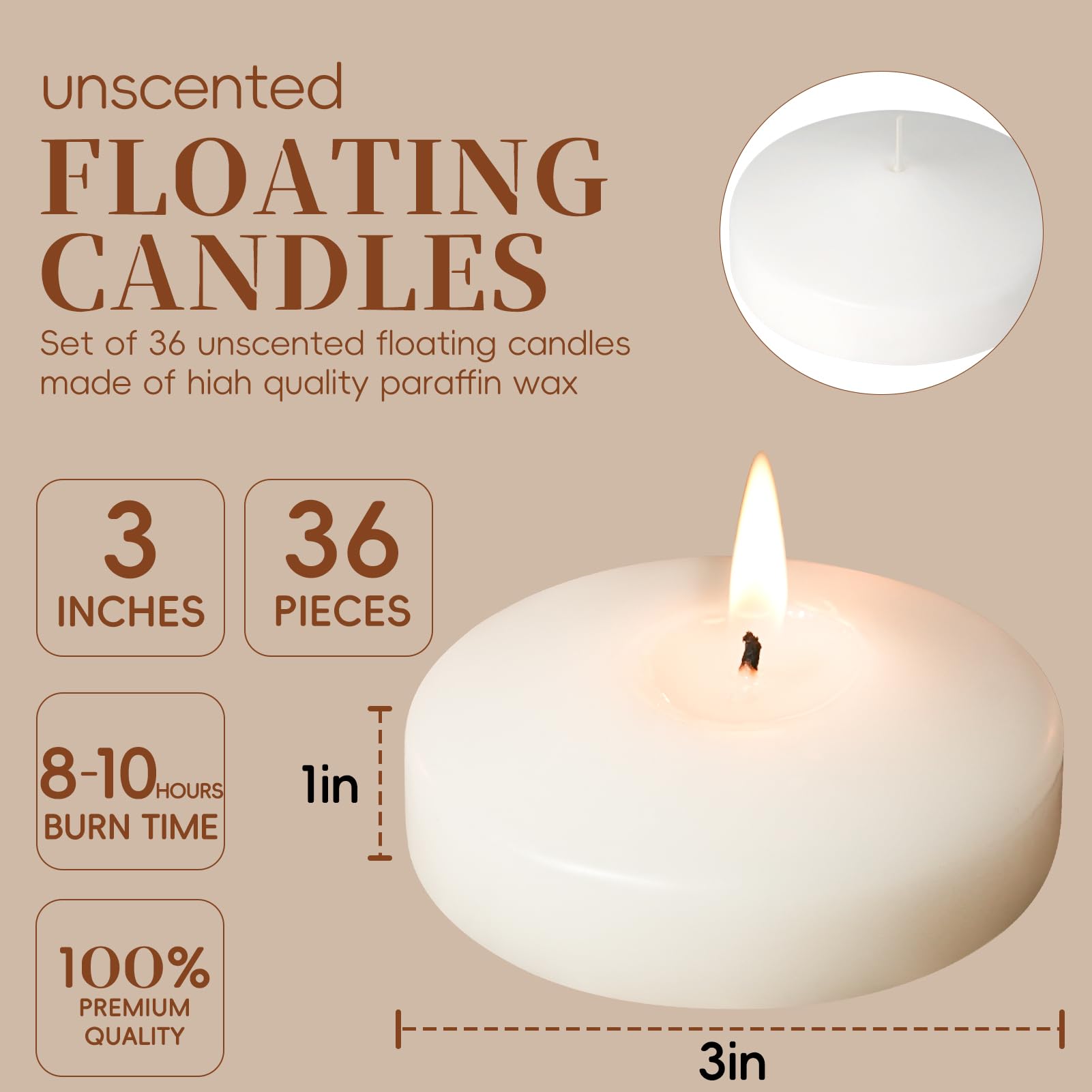 3 inch Floating Candles