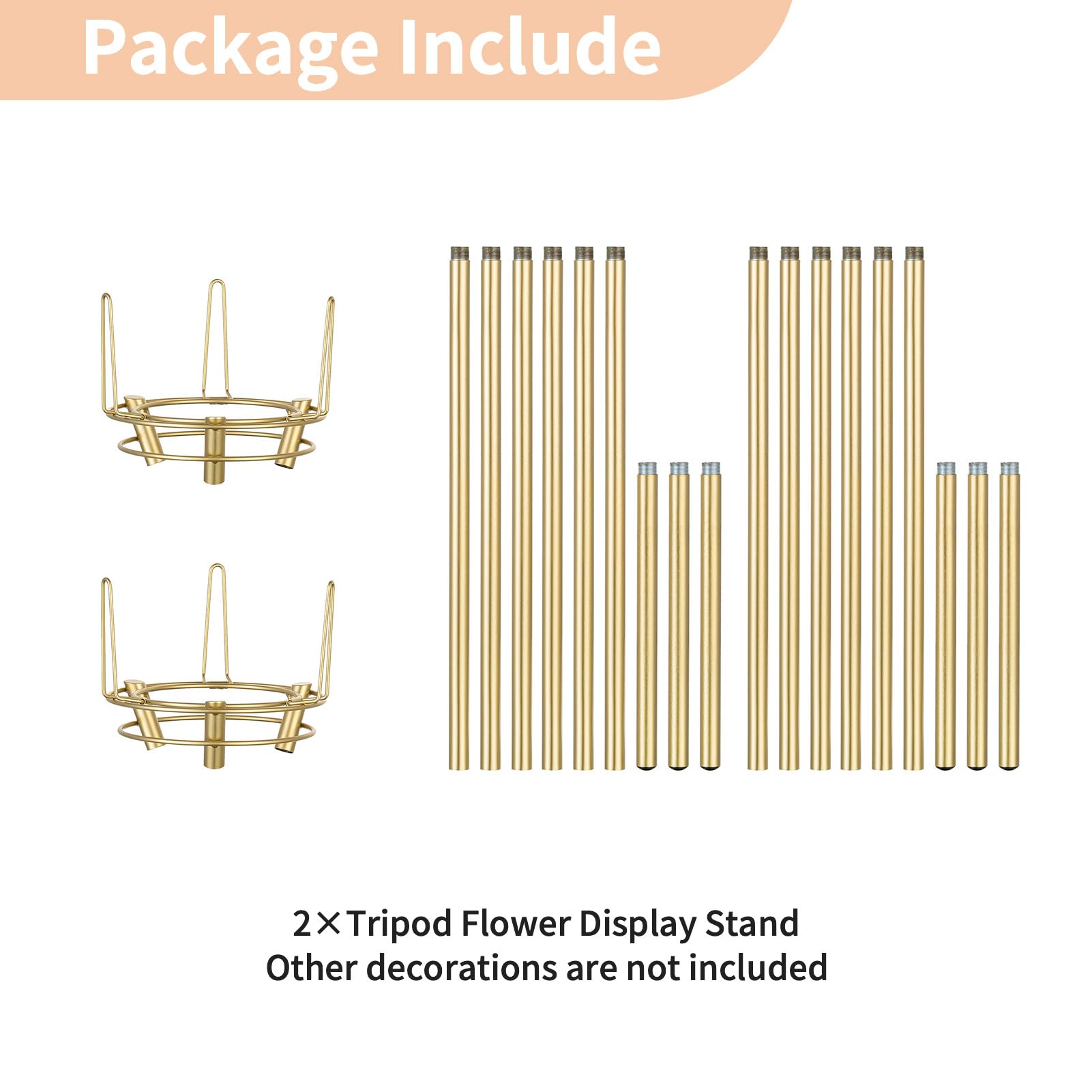 NUPTIO Tripod Flower Display Stand, 39.4" Tall, 2 Pcs, for Grand Opening