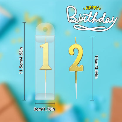 Gold Number Birthday Candles for Cake and Party Decorations