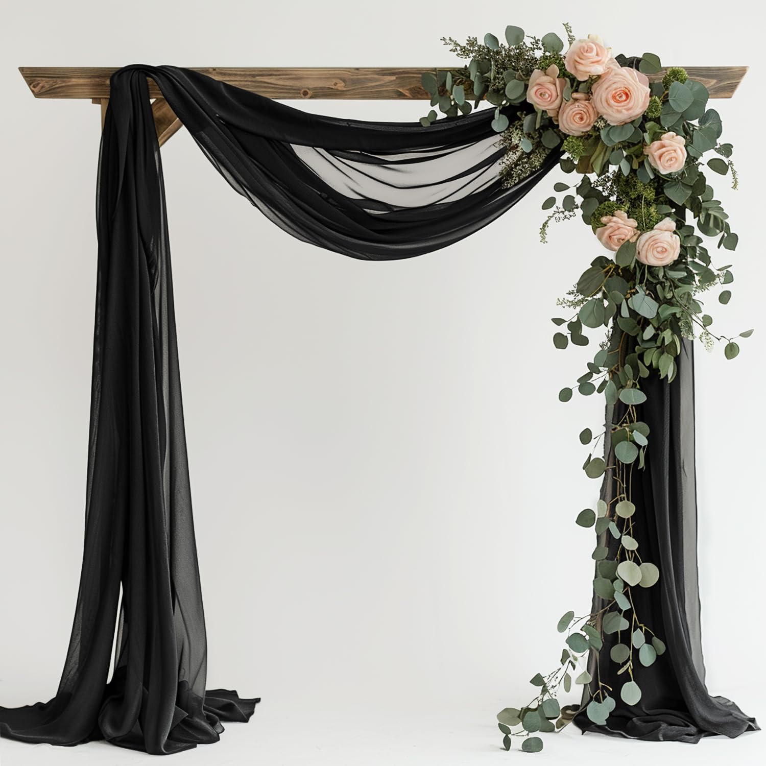 Sheer Chiffon Wedding Arch Drapes for Ceremony and Party Decor