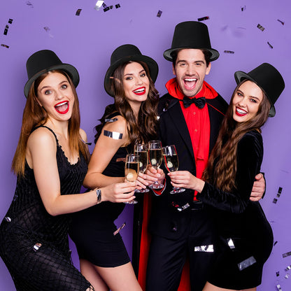 Black Top Hats for Costume Party Photo Props and Events