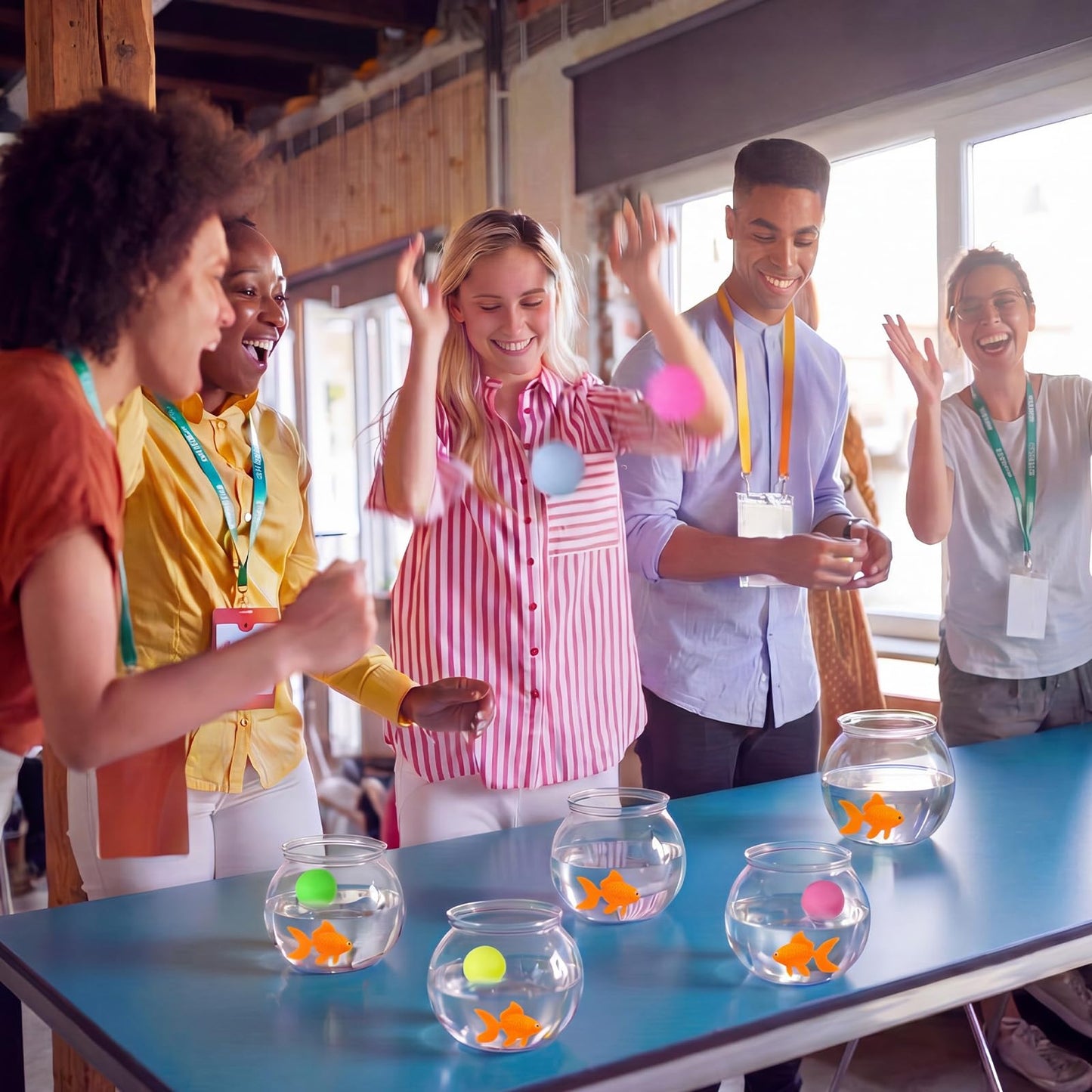 Fish Bowl Carnival Toss Game Set for Party and Event Activities