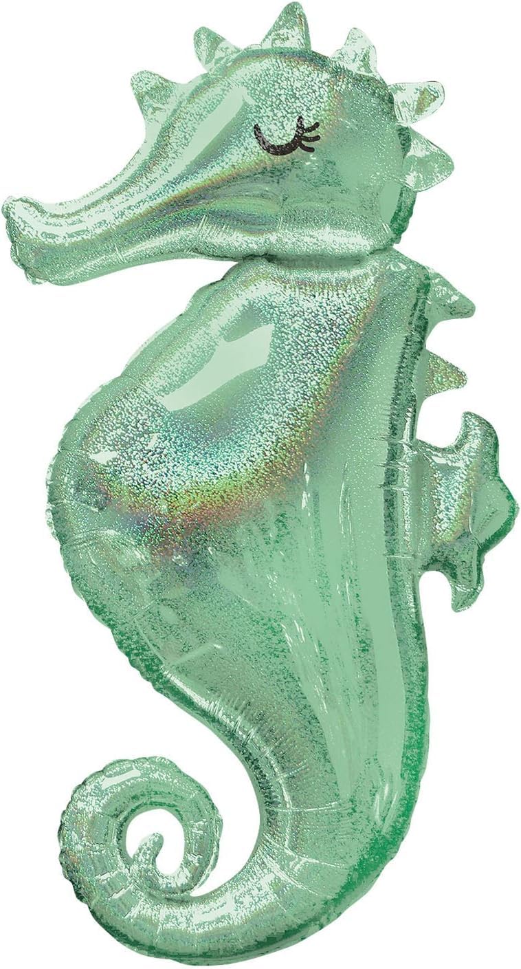 Holographic Sparkle Seahorse Jumbo 38" Foil Balloon by Anagram
