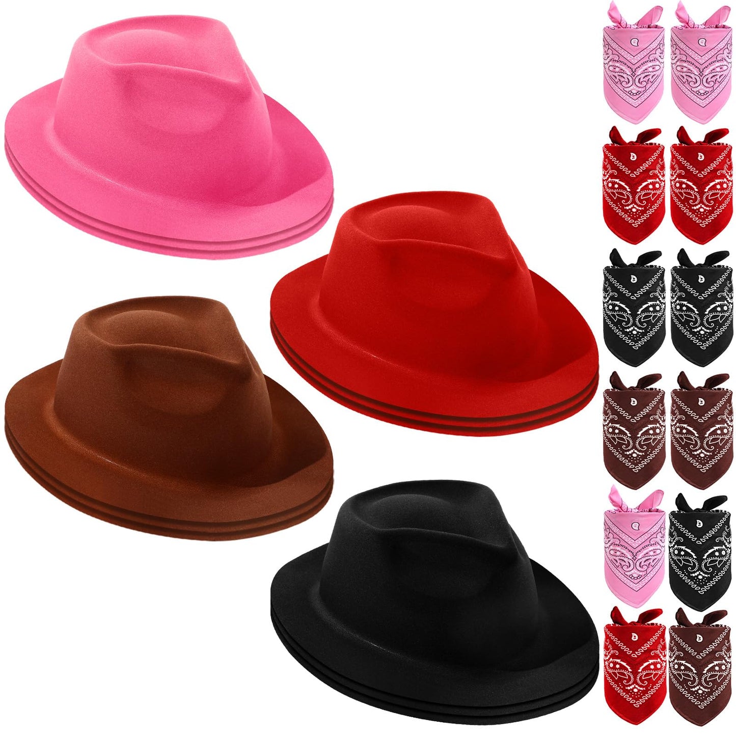 Western Cowboy Hats with Bandanas for Party Photo Props