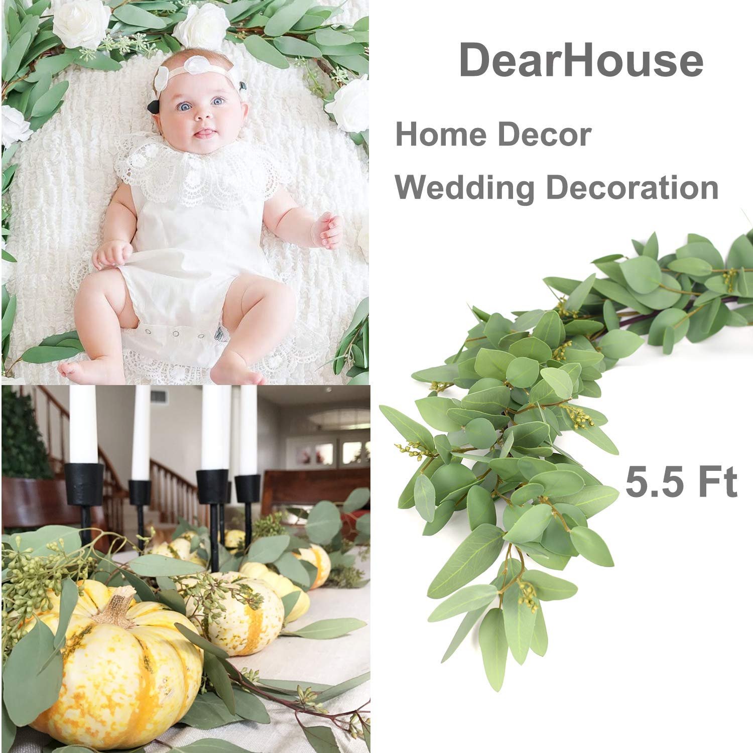 Artificial Eucalyptus Garland Table Runner for Wedding and Event Decor