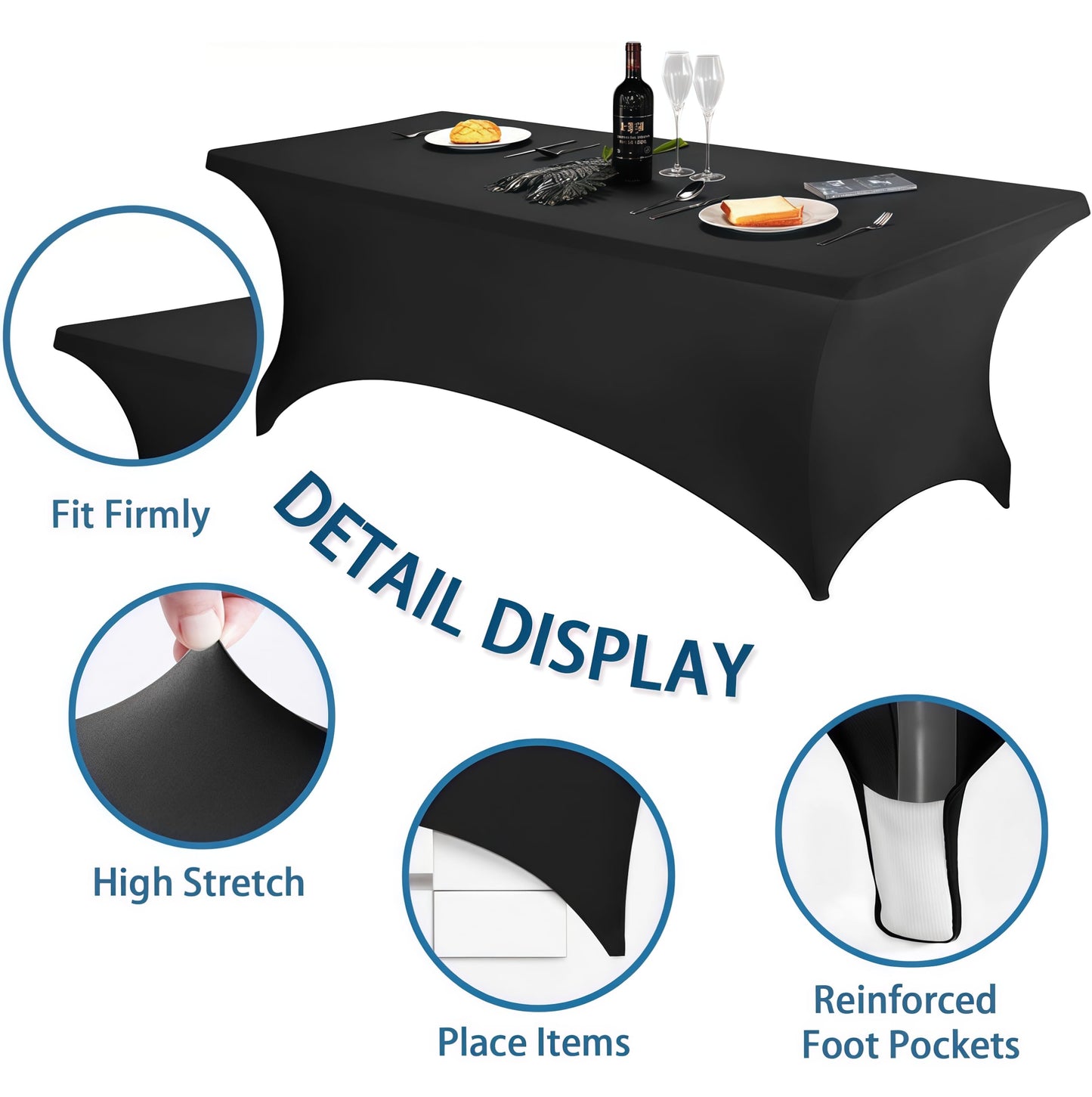 Stretch Fitted Table Cover for Party and Event Decorations