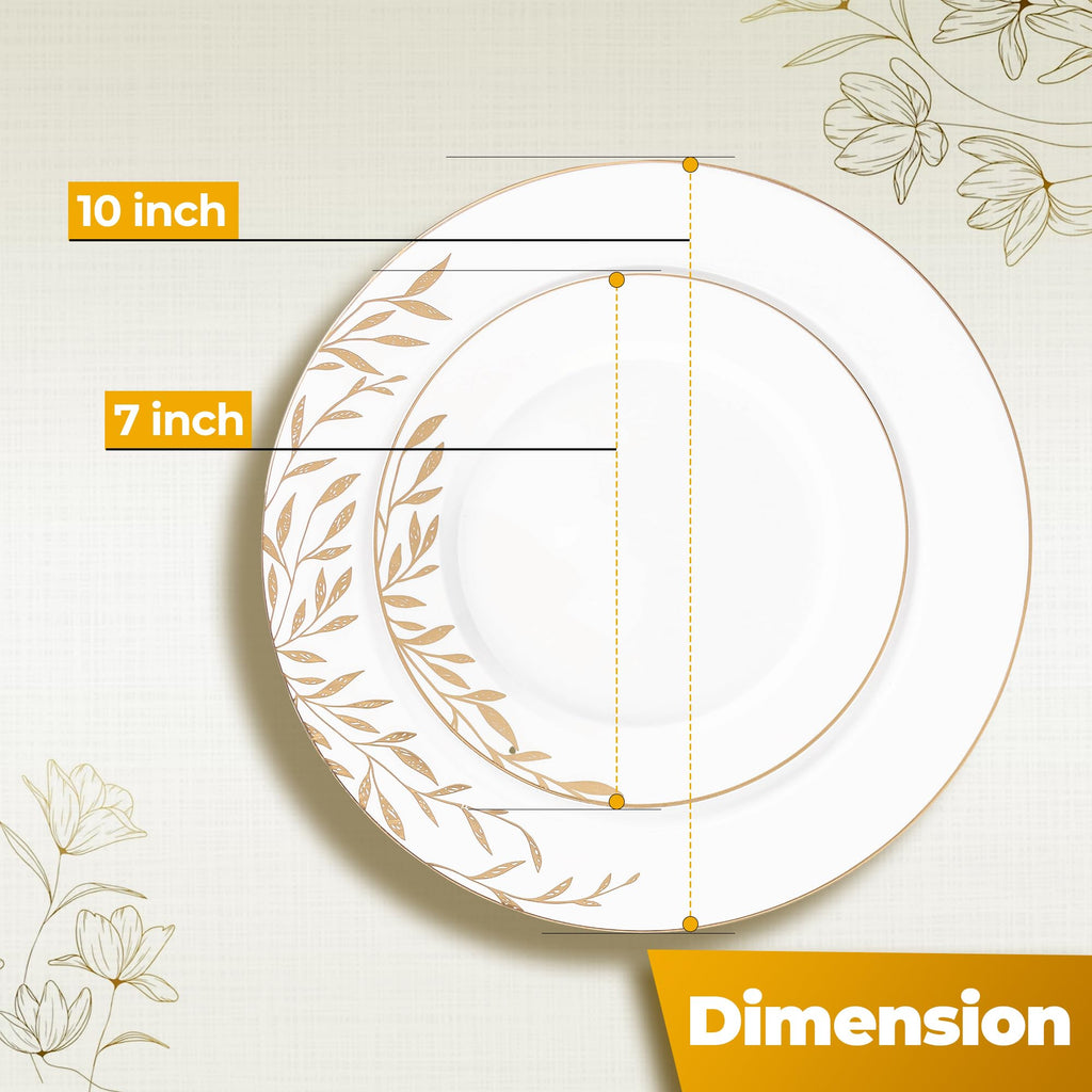 Elegant Disposable Plastic Plates Set with Dinner and Salad Plates