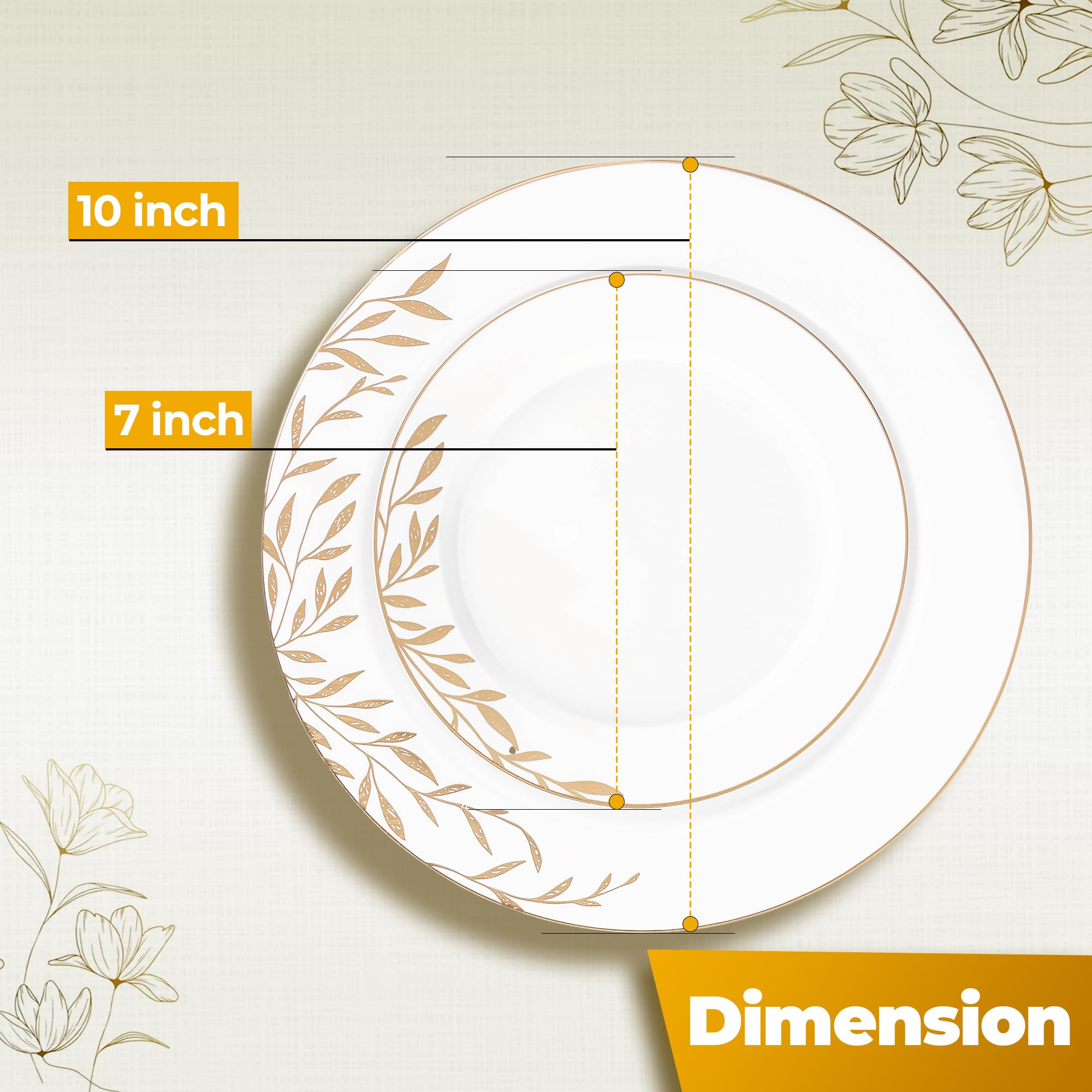 Elegant Disposable Plastic Plates Set with Dinner and Salad Plates