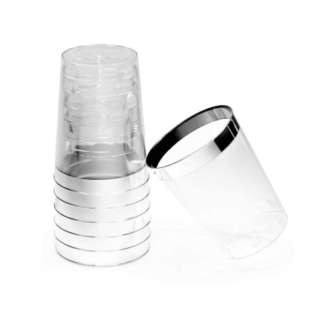 Wedding Disposable Dinnerware Set with Plates, Silverware and Tumblers