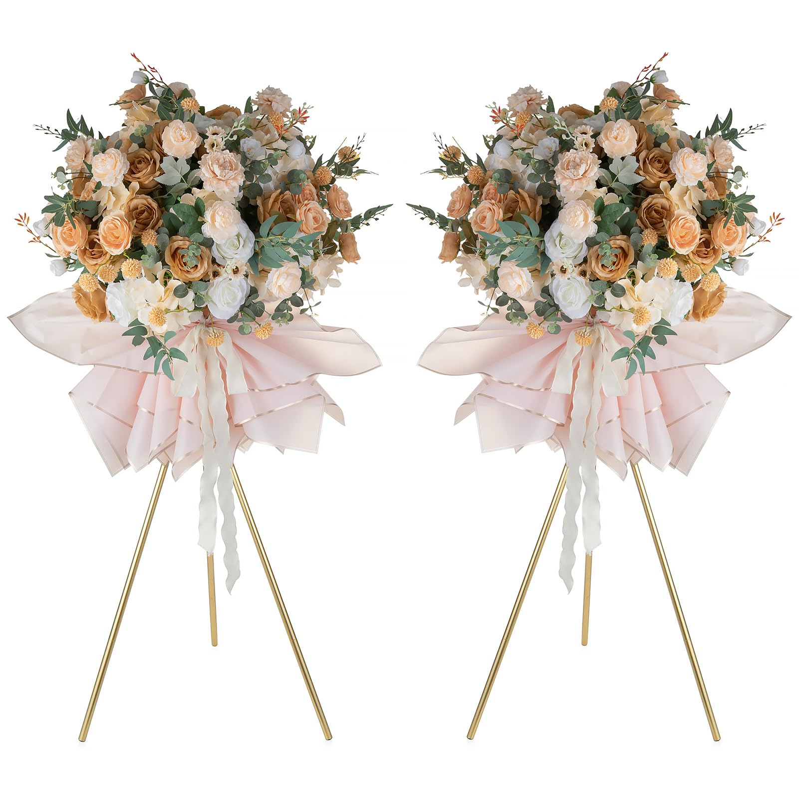 NUPTIO Tripod Flower Display Stand, 39.4" Tall, 2 Pcs, for Grand Opening