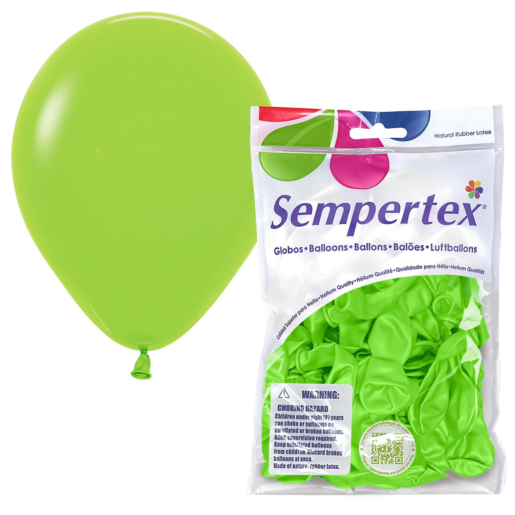 Sempertex Round Neon Green Balloons, Latex, 5 Inch, 50 Pcs