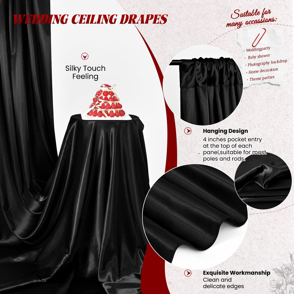 Satin Ceiling Drapes for Wedding Arch and Event Decor