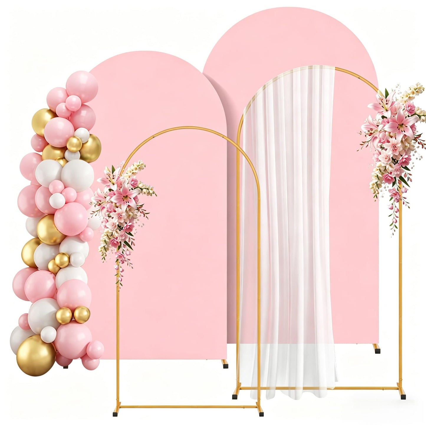 Gold Metal Arch Backdrop Stand for Wedding and Party Decorations